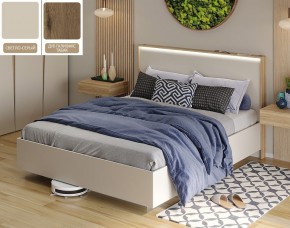 Кровать (Светло-серый U750 ST9/Дуб Галифакс Табак) 1400 в Миассе - miass.ok-mebel.com | фото