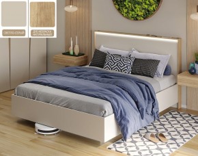 Кровать (Светло-серый U750 ST9/Дуб Небраска натуральный) 1400 в Миассе - miass.ok-mebel.com | фото