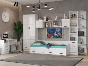 ВЕГА NEW Кровать 900 с настилом ЛДСП (Белый глянец/белый) в Миассе - miass.ok-mebel.com | фото 2