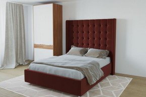 Кровать Венеция ЛЮКС с ПМ 1200 (велюр бордо) в Миассе - miass.ok-mebel.com | фото 2