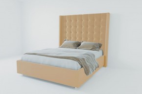 Кровать Венеция ЛЮКС с ПМ 800 (экокожа бежевая) в Миассе - miass.ok-mebel.com | фото 2