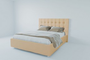 Кровать Венеция с ПМ 1600 (экокожа бежевая) в Миассе - miass.ok-mebel.com | фото 2