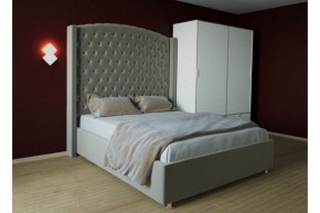 Кровать Версаль ЛЮКС с ПМ 1200 (велюр серый) в Миассе - miass.ok-mebel.com | фото