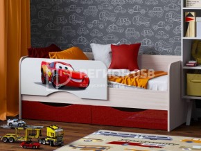 Кровать Юниор-12 с фотопеч. "Тачки" в Миассе - miass.ok-mebel.com | фото
