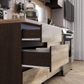 Кухня Энигма 1.6 м (венге/дуб каньон) в Миассе - miass.ok-mebel.com | фото 2