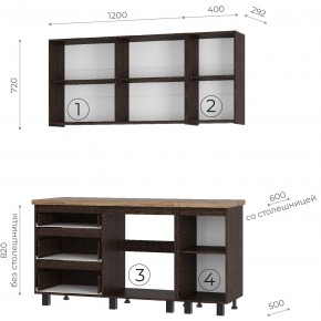 Кухня Энигма 1.6 м (венге/дуб каньон) в Миассе - miass.ok-mebel.com | фото 4