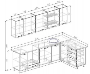 Кухня угловая Антрацит 2600х1600 (Стол. 38мм) в Миассе - miass.ok-mebel.com | фото 2