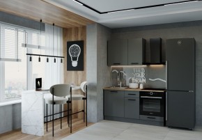 Кухонный гарнитур Антрацит 1600 (Стол. 26мм) в Миассе - miass.ok-mebel.com | фото