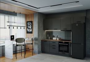 Кухонный гарнитур Антрацит 2550 (Стол. 26мм) в Миассе - miass.ok-mebel.com | фото