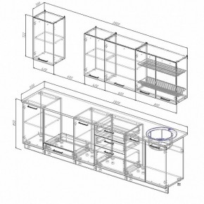 Кухонный гарнитур Антрацит 2800 (Стол. 26мм) в Миассе - miass.ok-mebel.com | фото 2