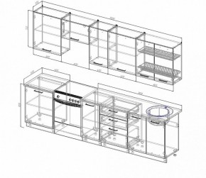 Кухонный гарнитур Антрацит 3000 (Стол. 26мм) в Миассе - miass.ok-mebel.com | фото 2