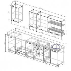 Кухонный гарнитур Бланка 2800 (Стол. 38мм) в Миассе - miass.ok-mebel.com | фото 2