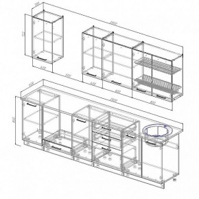 Кухонный гарнитур Жемчуг 2800 (Стол. 38мм) в Миассе - miass.ok-mebel.com | фото 2