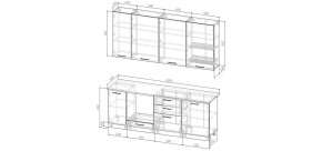 Кухонный гарнитур Каппучино 2200 h950 (Стол. 38мм) в Миассе - miass.ok-mebel.com | фото 2