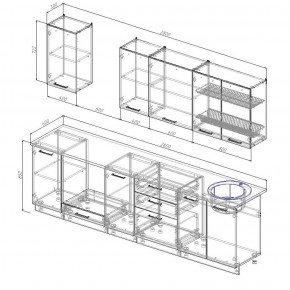Кухонный гарнитур Лада 2800 (Стол. 26мм) в Миассе - miass.ok-mebel.com | фото 2