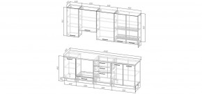 Кухонный гарнитур Санторини 2400 h950 (Стол. 38мм) в Миассе - miass.ok-mebel.com | фото 2