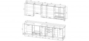 Кухонный гарнитур Санторини 3000 h950 (Стол. 38мм) в Миассе - miass.ok-mebel.com | фото 2