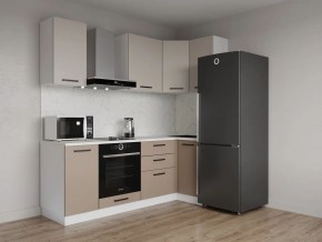 Кухонный гарнитур угловой Каппучино 2200*1000 (Стол. 26мм) в Миассе - miass.ok-mebel.com | фото