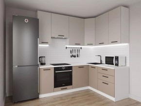 Кухонный гарнитур угловой Каппучино 2200*1600 h 950 (Стол. 38мм) в Миассе - miass.ok-mebel.com | фото