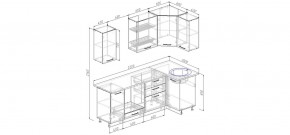Кухонный гарнитур угловой Капри 2200х1000 (Стол. 38мм) в Миассе - miass.ok-mebel.com | фото 2