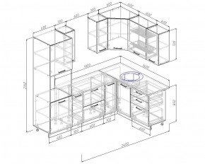 Кухонный гарнитур угловой Капри 2400х1600 (Стол. 26мм) в Миассе - miass.ok-mebel.com | фото 2