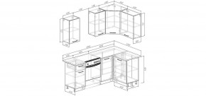 Кухонный гарнитур угловой Санторини 2000*1200 (Стол. 38мм) в Миассе - miass.ok-mebel.com | фото 2