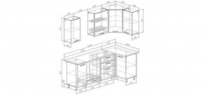 Кухонный гарнитур угловой Санторини 2200*1000 (Стол. 26мм) в Миассе - miass.ok-mebel.com | фото 2