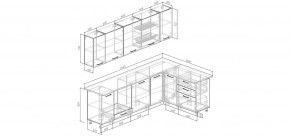 Кухонный гарнитур угловой Санторини 2600*1600 (Стол. 26мм) в Миассе - miass.ok-mebel.com | фото 2