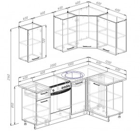 Кухонный гарнитур угловой Шимо 2000х1200 (Стол. 38мм) в Миассе - miass.ok-mebel.com | фото 2