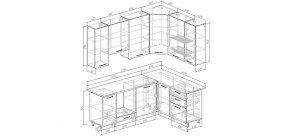 Кухонный гарнитур угловой Смоки 2200*1600 h950 (Стол. 38мм) в Миассе - miass.ok-mebel.com | фото 2