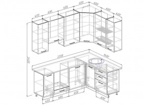 Кухонный гарнитур угловой Вегас 2200*1600 (Стол. 26мм) в Миассе - miass.ok-mebel.com | фото 2