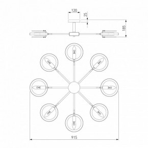 Люстра на штанге Eurosvet Gallo 70121/8 черный в Миассе - miass.ok-mebel.com | фото 3