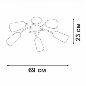 Люстра на штанге Vitaluce V2850 V2850-1/5PL в Миассе - miass.ok-mebel.com | фото 5