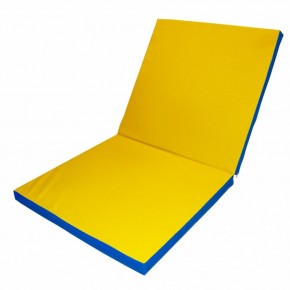 Мат гимнастический 2х1х0,1м складной цв. синий-желтый в Миассе - miass.ok-mebel.com | фото