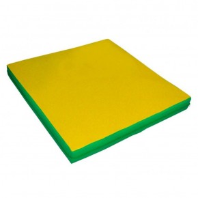 Мат гимнастический 1х1х0,08м цв. зеленый-желтый в Миассе - miass.ok-mebel.com | фото