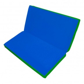 Мат гимнастический 1х1х0,1м складной цв. зеленый-синий в Миассе - miass.ok-mebel.com | фото 1