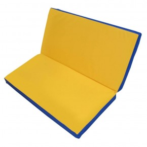 Мат гимнастический 1х1х0,05м складной цв. синий-желтый в Миассе - miass.ok-mebel.com | фото