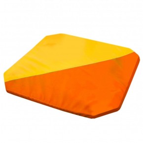 Мат гимнастический 1,3x1,3x0,05м складной скошенные углы цв.оранжевый-желтый в Миассе - miass.ok-mebel.com | фото