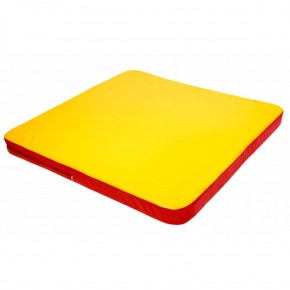 Мат гимнастический 1,36х1,36х0,08м складной закругленные углы цв. красный-желтый (для ДСК Игрунок) в Миассе - miass.ok-mebel.com | фото
