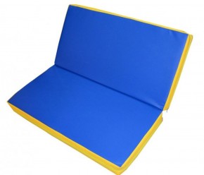 Мат гимнастический 1х1х0,08м складной цв. синий-желтый в Миассе - miass.ok-mebel.com | фото