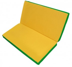 Мат гимнастический 1х1х0,08м складной цв. зеленый-желтый в Миассе - miass.ok-mebel.com | фото