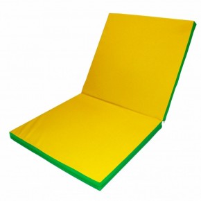 Мат гимнастический 2х1х0,1м складной цв. зеленый-желтый в Миассе - miass.ok-mebel.com | фото