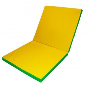 Мат гимнастический 2х1х0,08м складной цв. зеленый-желтый в Миассе - miass.ok-mebel.com | фото
