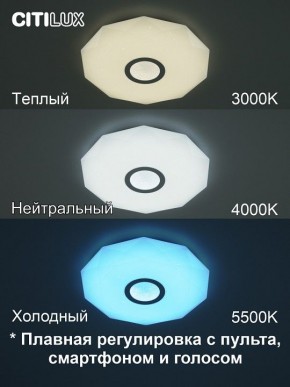 Накладной светильник Citilux Диамант Смарт CL713A30G в Миассе - miass.ok-mebel.com | фото 4