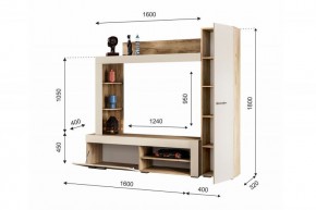 НИКОЛЬ Гостиная (Дуб крафт серый/софт айвори) в Миассе - miass.ok-mebel.com | фото 2