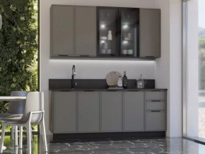 НИКОЛЬ Кухонный гарнитур 2000/900 (Холст Вулканический) в Миассе - miass.ok-mebel.com | фото