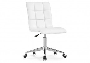 Офисное кресло Квадро экокожа белая / хром в Миассе - miass.ok-mebel.com | фото