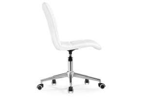 Офисное кресло Квадро экокожа белая / хром в Миассе - miass.ok-mebel.com | фото 4