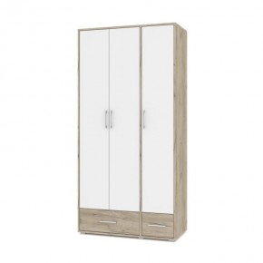 ОЛИВИЯ О32 Шкаф 3-х дверный (дуб серый/белый) в Миассе - miass.ok-mebel.com | фото