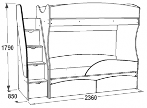 Кровать 2х ярусная Омега 15 в Миассе - miass.ok-mebel.com | фото 2